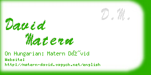 david matern business card